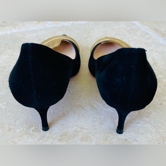 Christian Louboutin Gold Wings Suede Kitten Heel Pumps 7.5 worn once! - Picture 3 of 6